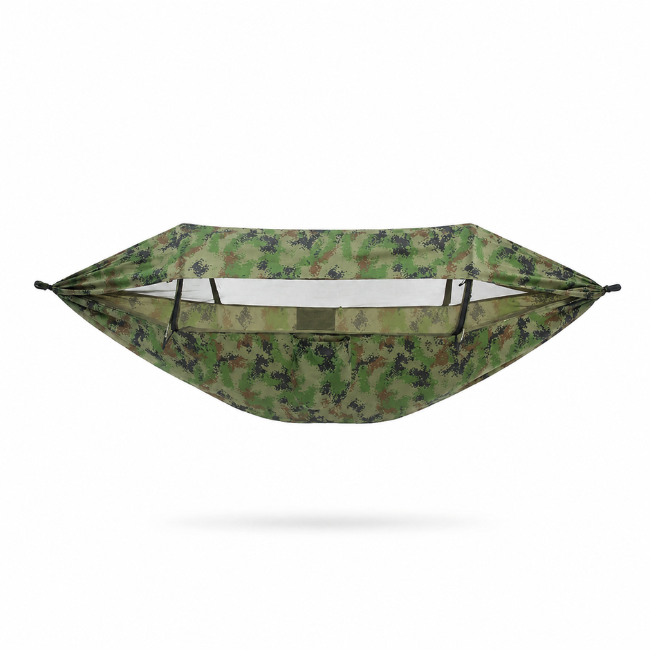Lightweight Travel Hammock with Bug Net, Quick Setup & Steel Hooks