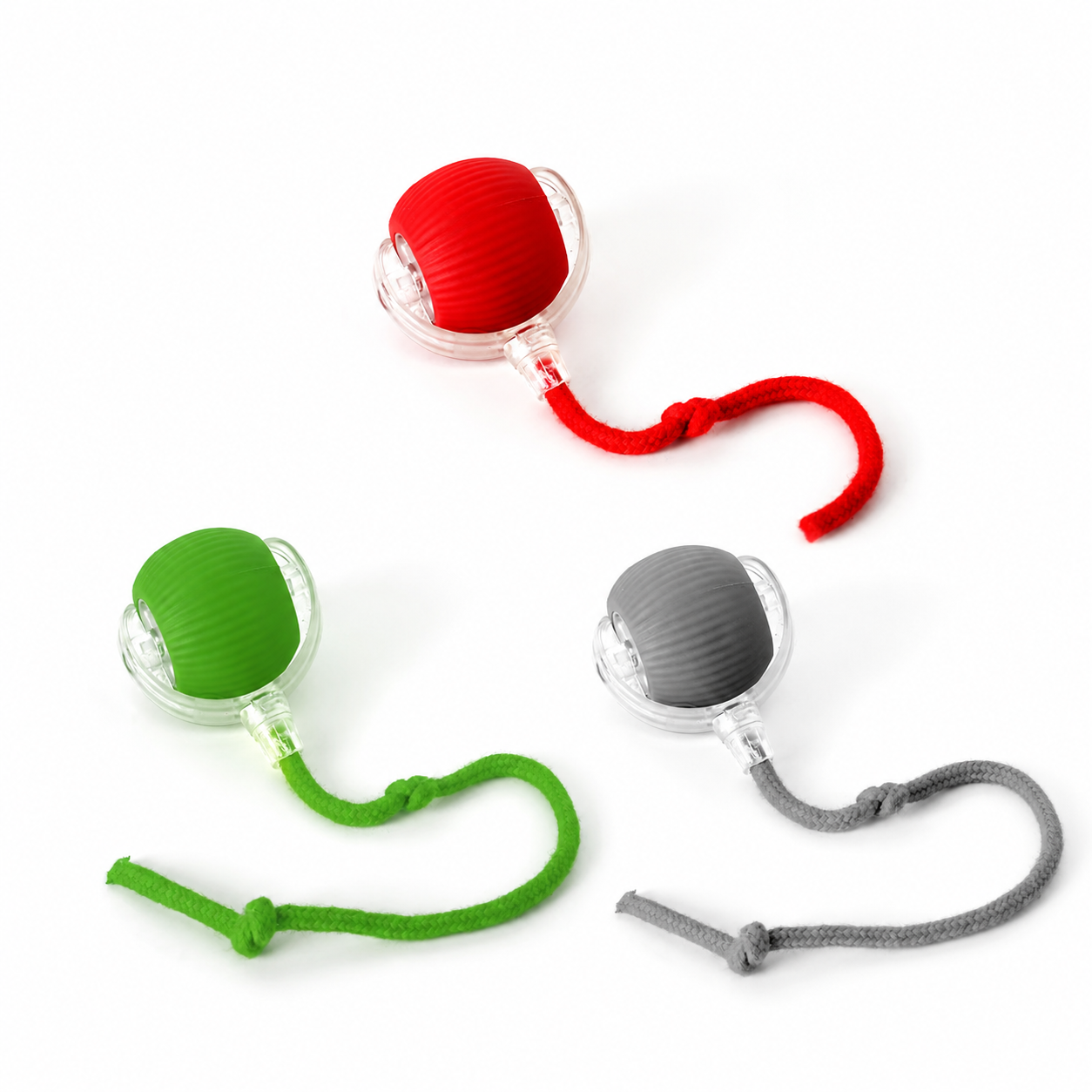 3-Pack Interactive Silicone Cat Toy Ball with Smart Obstacle Avoidance