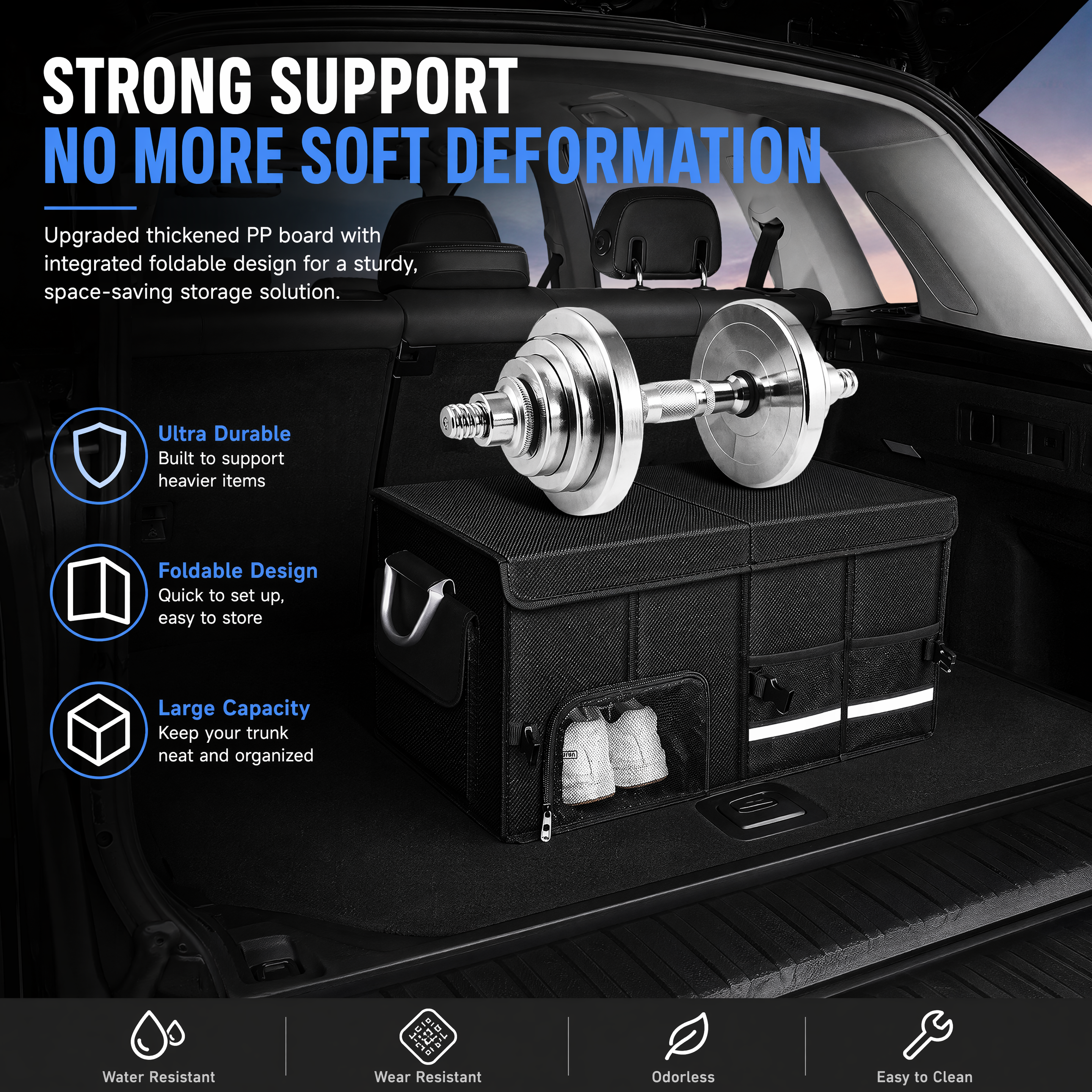 Foldable Car Trunk Organizer for Daily, Work & Home Storage