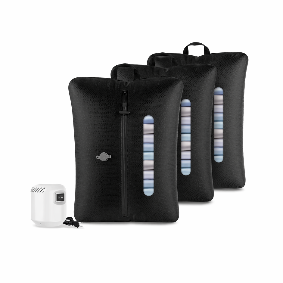 3-Pack Reusable Waterproof Vacuum Storage Bag for Travel & Home