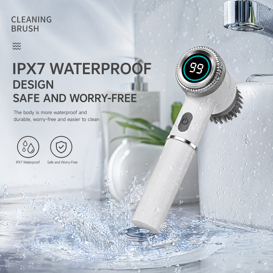 Electric Cleaning Brush with 5 Heads for Kitchen & Home